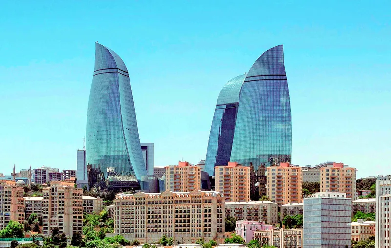 Baku skyline with the Flame Towers