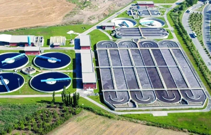 Aerial view of the Bartın wastewater treatment plant