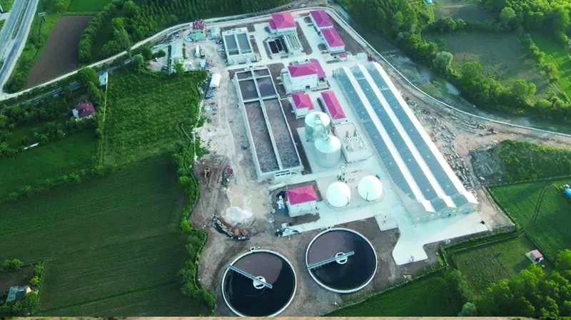 Aerial view of the Kastamonu wastewater treatment plant